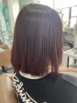ヘアーディア みどり店(Hair...DiA)&nbsp;艶めきチェリーブラウン×丸みボブ