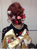 成人式ルーズ編み込みヘアー