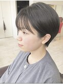 大人可愛い20代30代40代ひし形ショートボブ黒髪前下がり小顔丸み