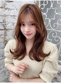 韓国風くびれロングヘア×シナモンベージュ
