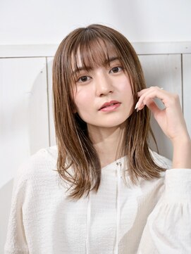 ネオリーブアオバ 高田馬場店(Neolive aoba) 韓国風外ハネセミディ♪ グレージュベージュ