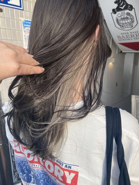 ヘアメイク ポルテ(HAIR MAKE PORTE) グレージュ × ヘムカラー