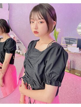 ロンド レア 天神大名店(Lond Le’a) インナーカラー/イヤリングカラー/ミルクティベージュ/ボブ/博多