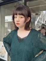 ヒュージ 三軒茶屋(huge)&nbsp;くびレイヤー/小顔カット/前髪/グレージュ