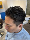 名古屋天白区梅ヶ丘メンズアップバングショートツーブロック