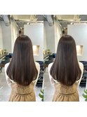 髪質改善　艶髪　ストレート　縮毛矯正　暗髪　韓国風　ロング