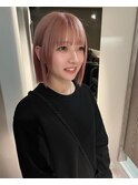 タッセルボブハイトーンピンクベージュ
