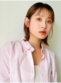 耳かけボブ 似合わせ小顔カット 大人かわいい オリーブベージュ