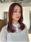 暖色/艶カラー/ボルドー/レイヤーカット/10代20代30代