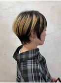 骨格補正カット くびれショート ハイライト