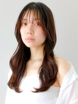 ヘアサロンガリカアオヤマ(hair salon Gallica aoyama)&nbsp;ゆる巻きくびれロングにショコラブラウンで大人かわいいスタイル