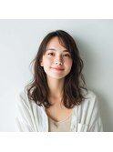 ミルクブラウン/ダークパープル/ナチュラルショート/夏/センター