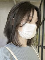 エリマ 横浜西口(elima)&nbsp;横浜西口イルミナカラーミディアムボブベージュアッシュグレー