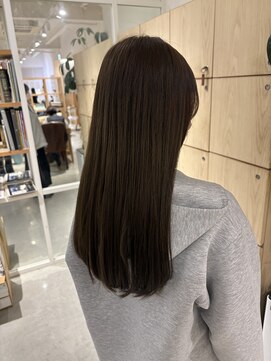 アドラーブル 万代店 (adorable) 20代髪質改善カラーブリーチなし冬カラー透明感アッシュオリーブ