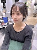 大人マッシュショート耳かけ丸みボブ