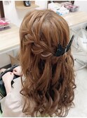 ふわもこ　ウォーターフォール　ヘアセット　巻きおろし