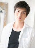 暖色系カラーで爽やか♪ツーブロックショートO