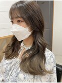 大人可愛い韓国顔まわりカットレイヤーカット美髪ネビージュ