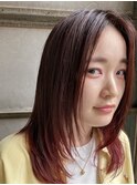 ピンク系グラデーション/オススメ／ショートボブ/30代／40代