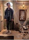 メンズセンターパート