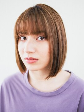 ピズム(PISM) 前髪ぱっつんイメチェンボブ/ショコラアッシュ/ヘルシースタイル