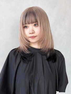 アルバム 池袋(ALBUM) レイヤーカットデザインカラーオリーブベージュ_ba517761