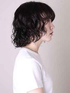 ヨファ ヘアー 芦屋店(YOFA hair) 似合わせカットイメチェン前髪こなれミディウェーブパーマ1002