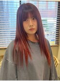 ブリーチありレッドブラウンカラー