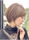 30代40代大人女性/前髪ありショートボブ/ショートヘア/髪質改善