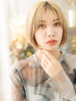 カバーヘア ブリス 志木南口駅前店(COVER HAIR bliss)&nbsp;外国人風ハイトーンカラー丸みショートボブh3志木20代30代40代