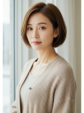 アーツ 新宿(arts) ★明るい白髪染め×シンプルショートボブ