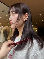 ピンクブラウンカシスブラウンカラー暖色カラーブリーチなし