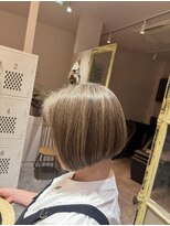 アンユヘアー 与野駅前店(unu.hair) ボブ 白髪ぼかしカラー