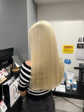 キャパ セントラル 天神 大名店(CAPA central) ブロンドロング ハイトーン 髪質改善 10代20代