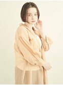 マロンベージュ/Aラインボブ/かきあげ/インナーカラー[新宿駅]