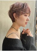 Lien☆ピンクペールベージュ×ニュアンスカールくびれショート