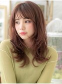 ショコラピンクくせ毛風ミディアムウルフTb2浦和20代30代40代!
