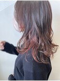 ブリーチなしで明るくピンク+ブリーチ1回の限界ピンクインナー