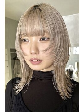 ハウ 心斎橋(how) ダブルカラーケアブリーチベージュピンクボブミニウルフリタッチ