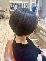 オリーブスバイネオリーブ(Olive's by neolive)&nbsp;ボブルフ_ネビージュ_小顔_ワンレン_黒髪_白髪ぼかし_前髪　V