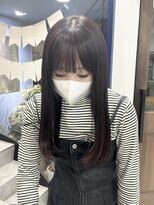 ウクラ バイ レシッド 池袋(uchla by rcid)&nbsp;brown red/髪質改善スモーキーピンクぱっつん前髪ピンクパープル