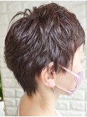 サイドツーブロックショートカラーイノアカラー×ハイライト