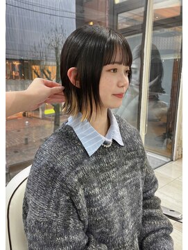 オブヘアージユウガオカ(Of HAIR Jiyugaoka) 【インナーカラー×外はねボブ】