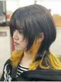 レイヤーウルフ　インナーカラーイエロー