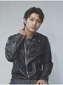 センターパートニュアンスパーマ