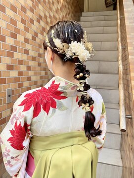 テトラ バイ ネオリーブ 横浜西口店(tetra by neolive) 卒業式　編みおろし 袴着付け ヘアセット 水引き 金箔 横浜★