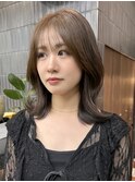栄くびれ巻き透明感ミディアムヘアスタイル