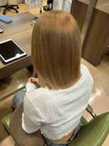 アウラ(AURA)&nbsp;盛岡駅ブリーチカラーハイトーン切りっぱなしボブショートヘア◆