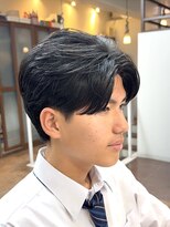 スタジオフォーエイチ(STUDIO 4H) 毛流れセンターパート/ニュアンスパーマ/高校生/メンズパーマ