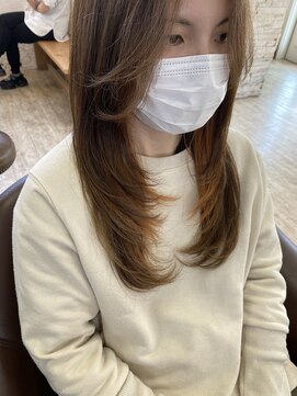 ヘアーチェリーコーク ランプ(HAIR CHERRY COKE Lamp) 【chan′s style】layer style × sheer apricot